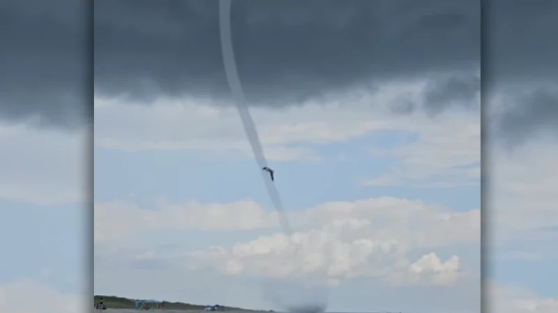 Watch: Tornado makes landfall at the Jersey Shore striking Island Beach State Park