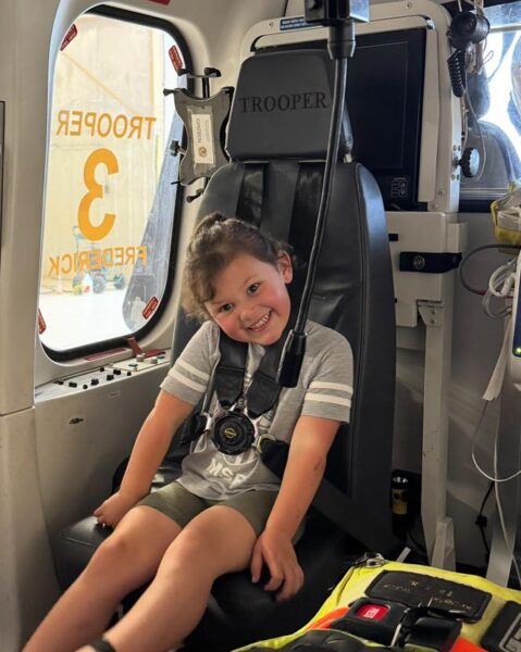 Young Maryland girl reunites with troopers who helped save her life