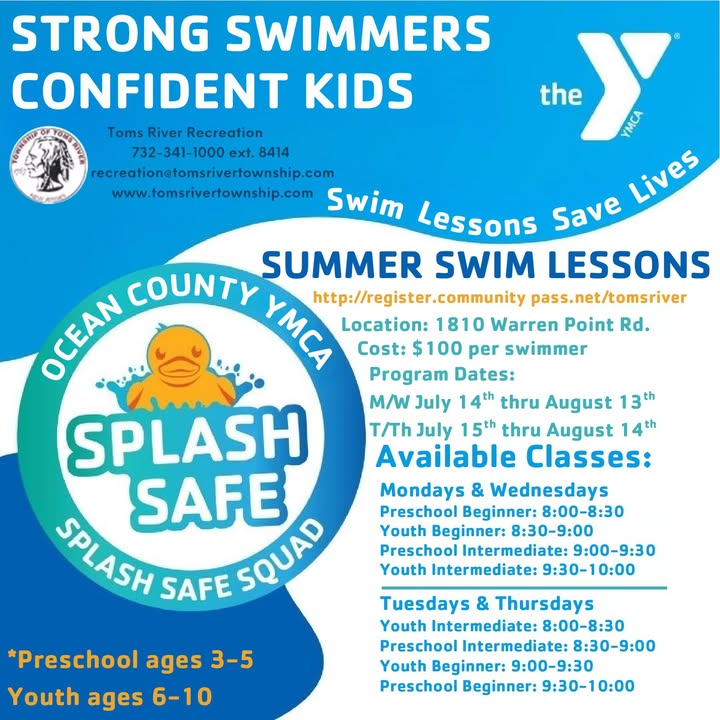 Toms River partners with YMCA for summer swim lessons starting July 14