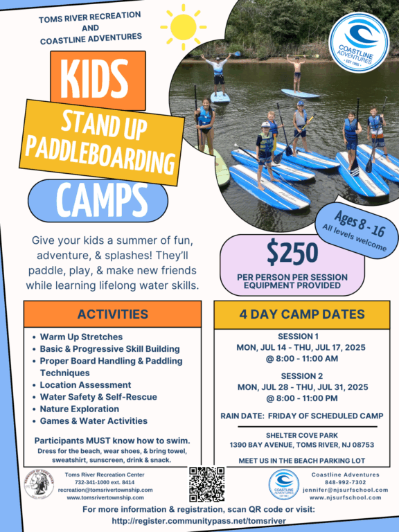 Toms River hosting kids stand-up paddleboarding camps in July