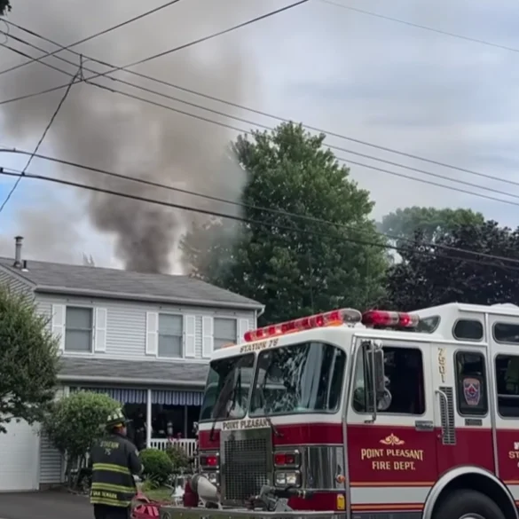 Point pleasant home damaged in fire started by pool filter - photo licensed by shore news network.
