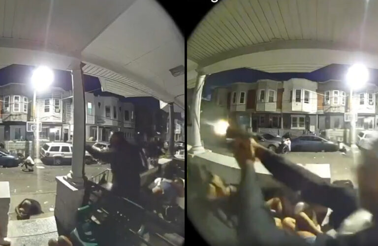Philadelphia gunfight, mass shooting captured on doorbell camera - photo licensed by shore news network.