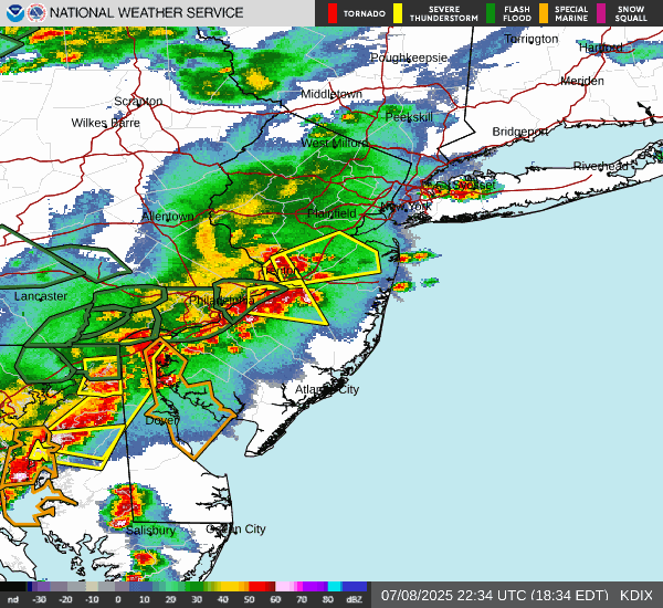 Tornado warning issued as severe storms hit New Jersey and surrounding areas Tornado warning issued as severe storms hit New Jersey and surrounding areas