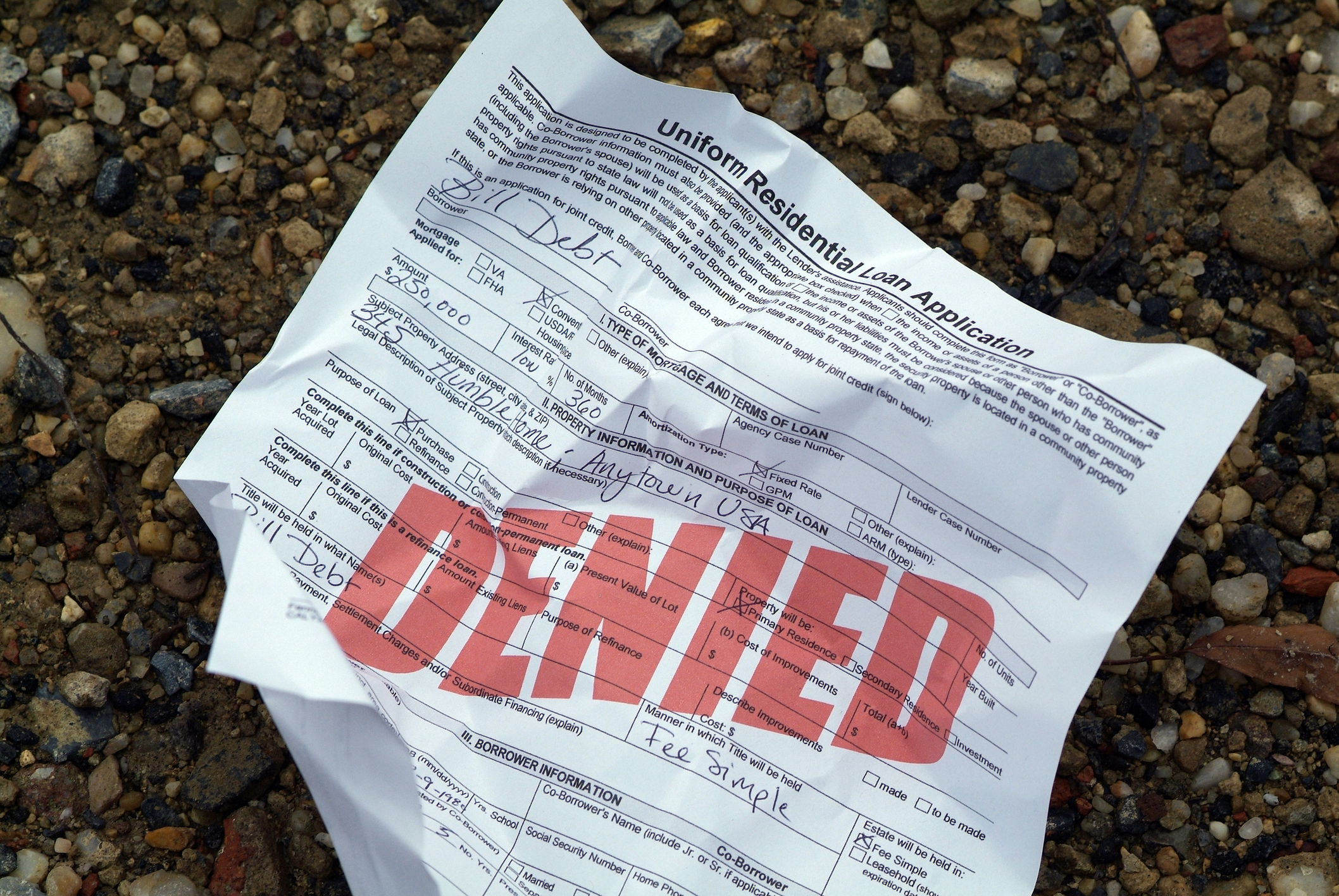 Rejected Mortgage Application