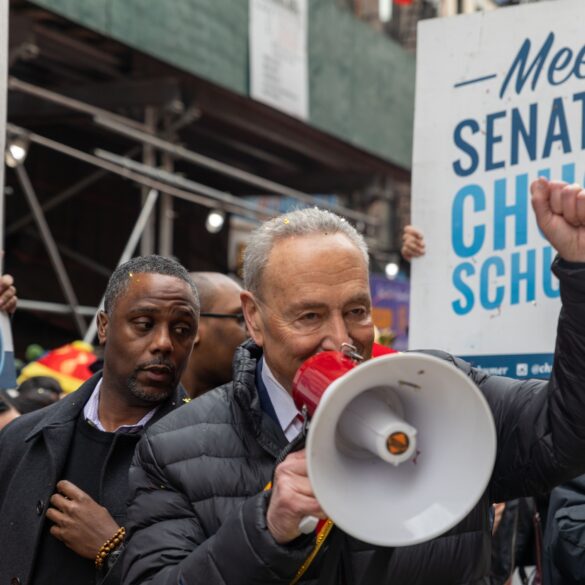 Extortionist chuck: trump says schumer, democrats resorting to extortion to approve appointments - photo licensed by shore news network.