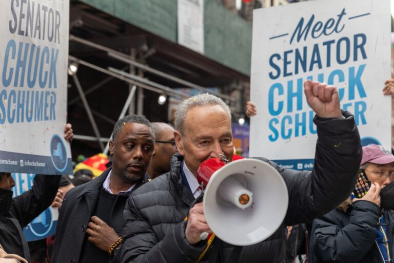 Extortionist chuck: trump says schumer, democrats resorting to extortion to approve appointments - photo licensed by shore news network.