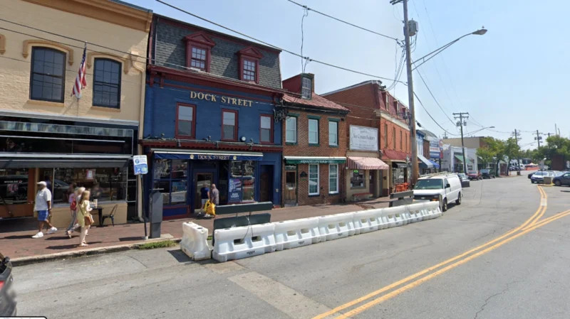 A night out at a waterfront bar turned into a scene of chaos when pepper spray flew during a downtown brawl