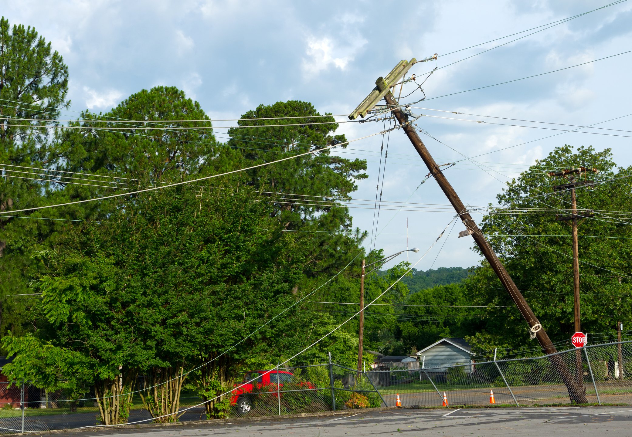 Downed Telephone Pole - File Photo