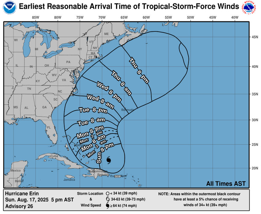 Hurricane Erin churns toward East Coast as rip current alerts stretch from Florida to New York Hurricane Erin churns toward East Coast as rip current alerts stretch from Florida to New York