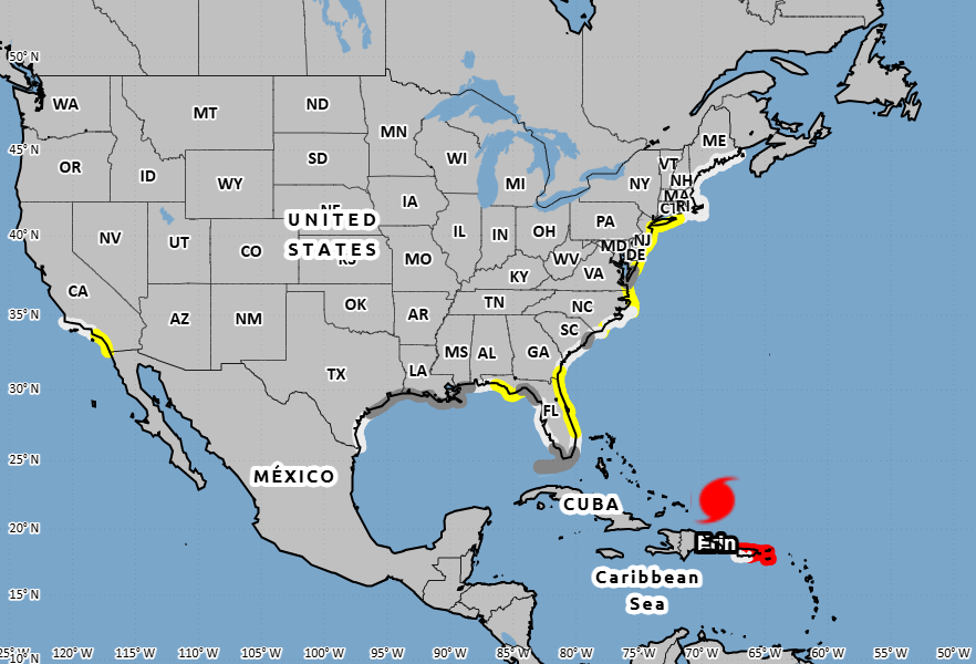Hurricane Erin churns toward East Coast as rip current alerts stretch from Florida to New York Hurricane Erin churns toward East Coast as rip current alerts stretch from Florida to New York