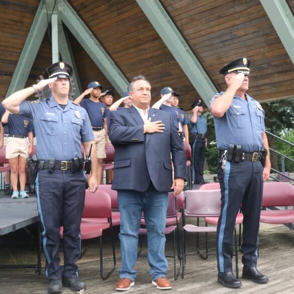 Crowds turn out as brick township celebrates national night out and police youth camp graduation - photo licensed by shore news network.