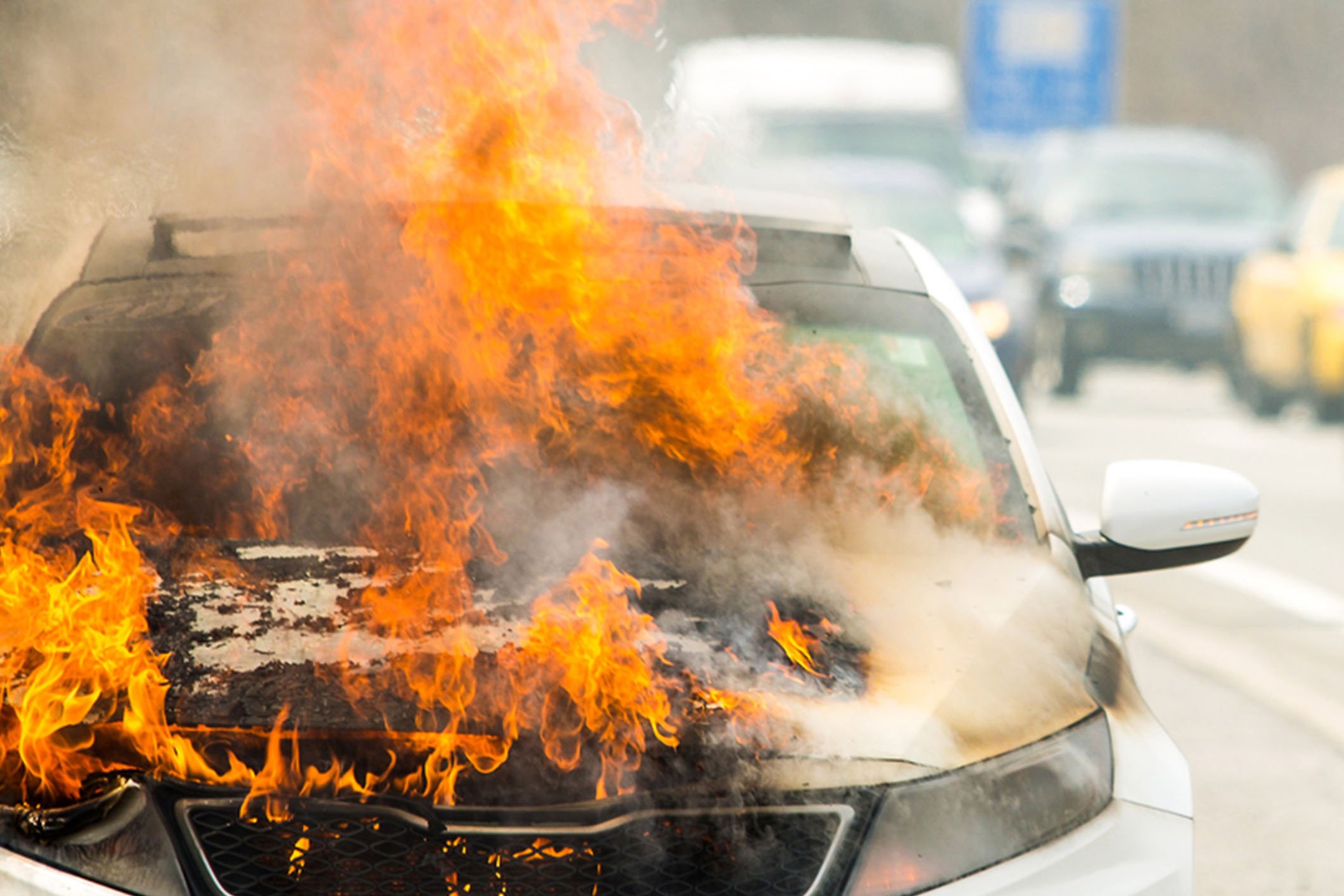 Vehicle fire on highway - File Photo