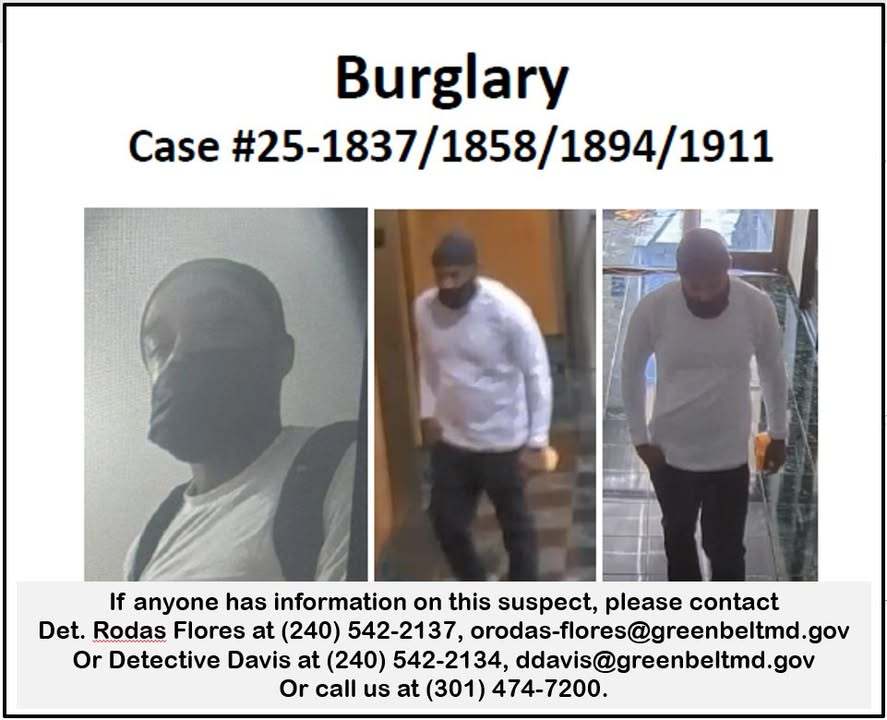 Office bandit caught on camera after string of Greenbelt thefts Office bandit caught on camera after string of Greenbelt thefts
