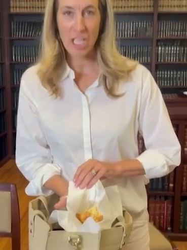 Mikie Sherril whips out half-eaten pastry from her pocketbook like it's normal