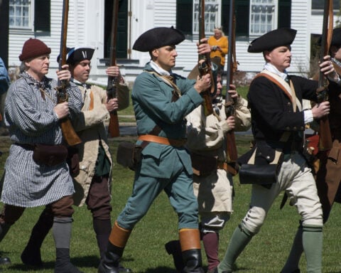 Revolutionary war reenactment, june 29 New Jersey , Monmouth battlefield park.