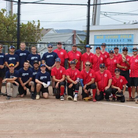 Firefighters edge out police in seaside park battle of the badges softball game - photo licensed by shore news network.