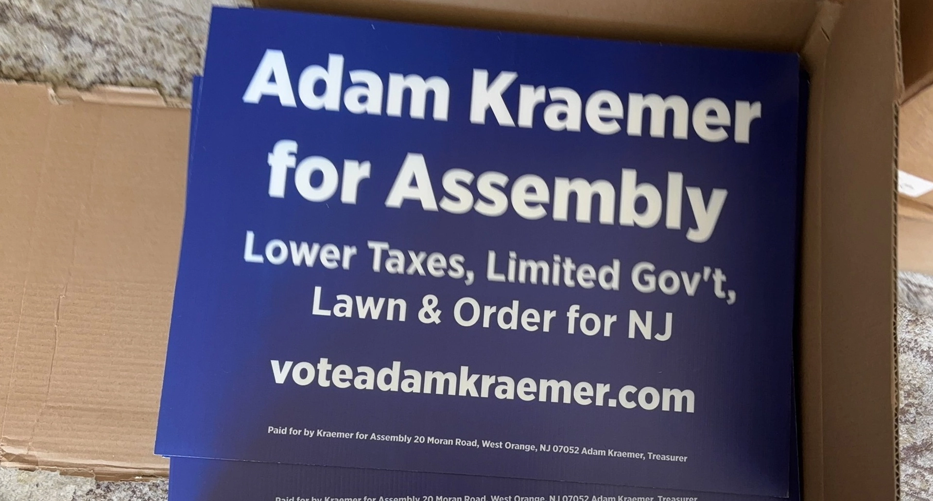 New Jersey candidate blames college kid for embarassing Lawn and Order signs