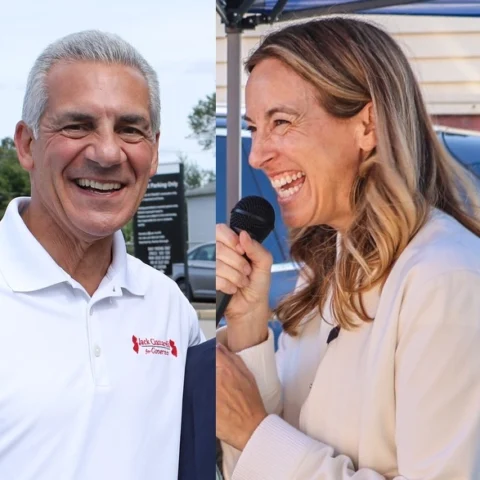 Jack ciattarelli and mikie sherrill face off in first new jersey governor debate tonight - photo licensed by shore news network.
