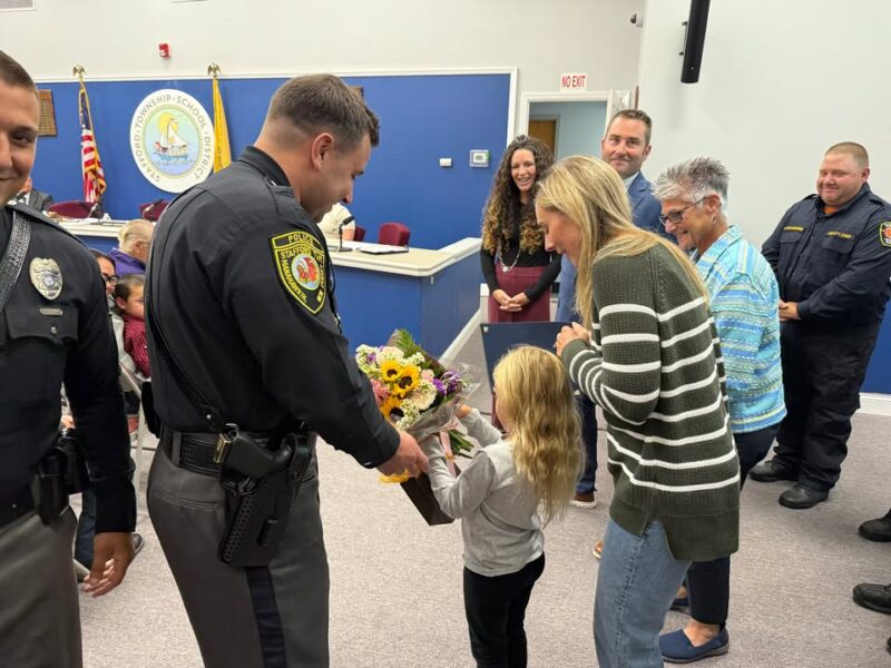 Stafford officers and first responders honored for saving child at school playground - photo licensed by shore news network.