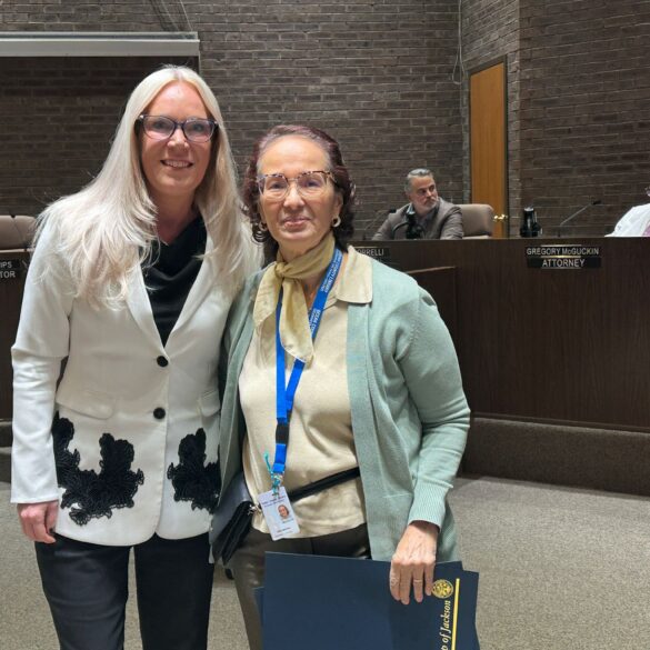 Librarian rachel montanez, of the jackson branch of the ocean county library accepted the proclamation on behalf ot the entire ocean county library system from mayor jennifer l. Kuhn.