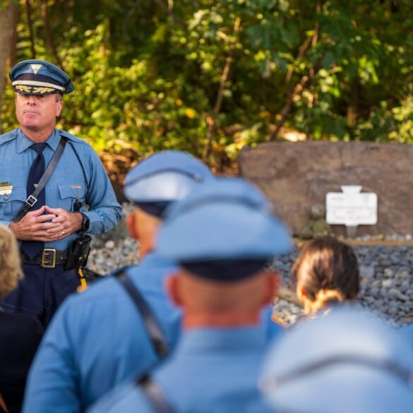 State police rededicate memorial to fallen trooper anthony raspa on i-195 - photo licensed by shore news network.