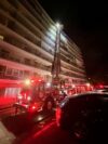 Firefighters battle blaze at stamford high-rise
