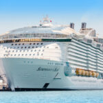 Massive 9,000 passenger cruise ship stranded in new jersey as nor'easter churns atlantic ocean - photo licensed by shore news network.