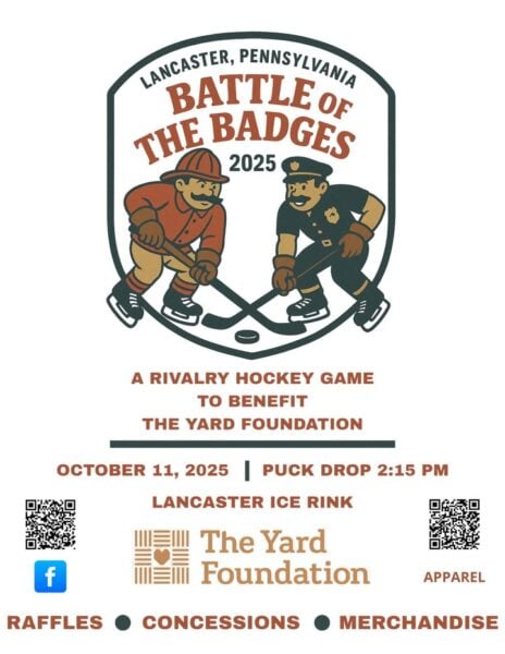 Police and firefighters face off in Lancaster charity hockey game