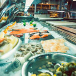 Seafood at restaurant counter