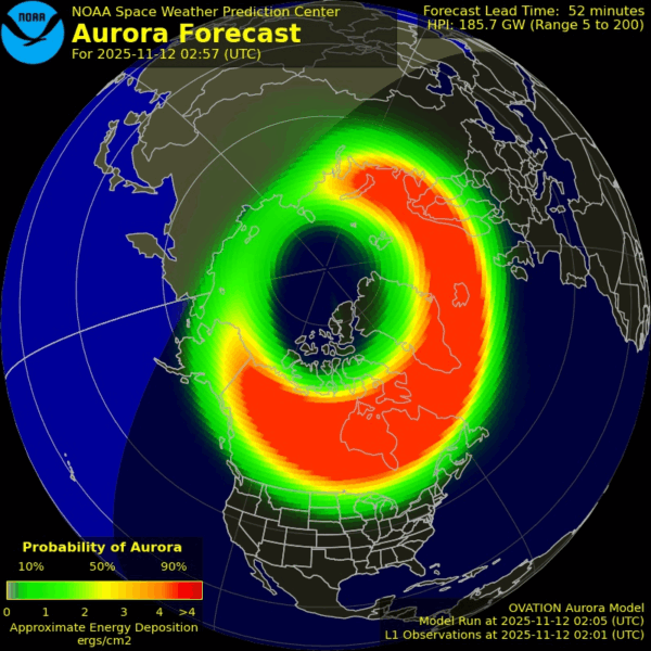 Northern lights blaze across the New Jesey sky with another strong showing expected tonight