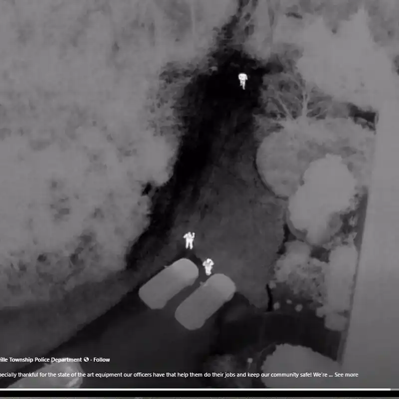 Robbinsville police drone helps rescue missing person in cold, rainy conditions - photo licensed by shore news network.