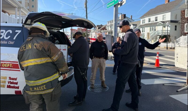 Gas line break shuts down boardwalk block in ocean city - photo licensed by shore news network.