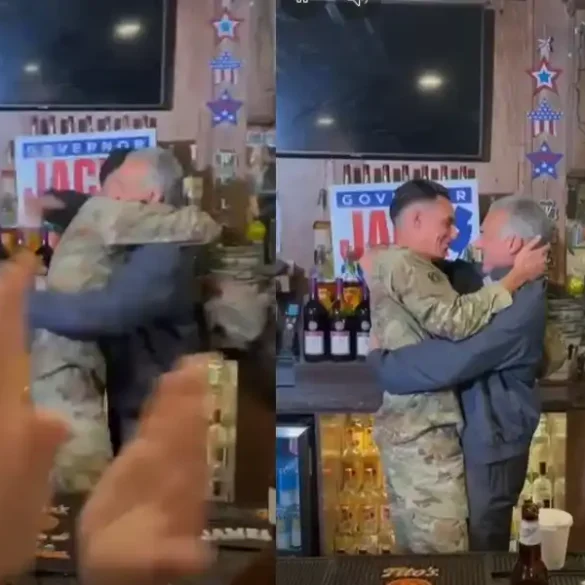 Jack ciattarelli holds back tears as army son jake returns home from middle east deployment - photo licensed by shore news network.