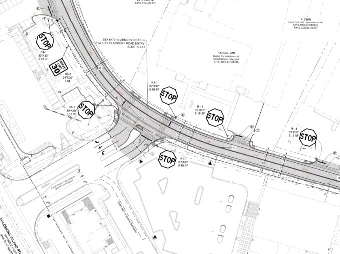 New three-way stop installed on Armory Road in Prince Frederick New three-way stop installed on Armory Road in Prince Frederick