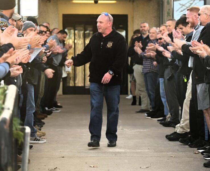 Brick police honor officer sean flynn as he retires after 22 years of service - photo licensed by shore news network.