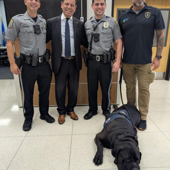 At nearly 200 pounds, ocean county service dog jager is a gentle giant bringing comfort to victims - photo licensed by shore news network.