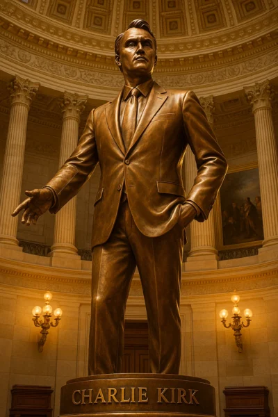 Charlie kirk statue to be placed in u. S. Capitol building, republicans say - photo licensed by shore news network.