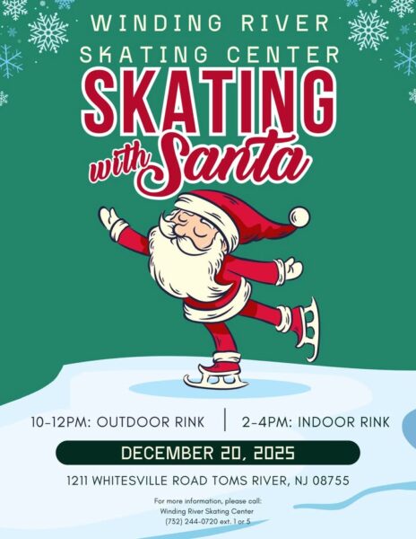 Skate with santa at the toms river winding river ice rink this weekend - photo licensed by shore news network.