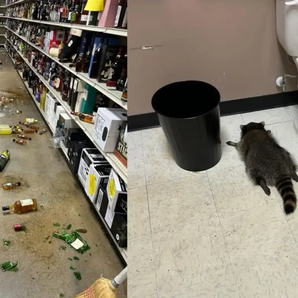 Raccoon raids virginia liquor store, passes out drunk in bathroom - photo licensed by shore news network.