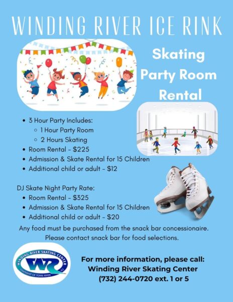 Toms river invites families to lace up for dj skate nights and birthday parties at winding river ice rink - photo licensed by shore news network.