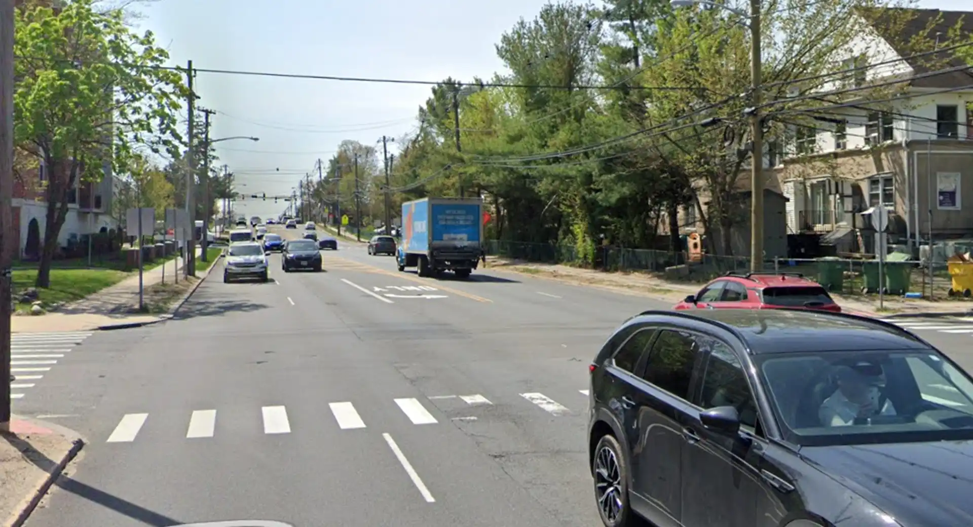 Traffic in lakewood a mess today after downed pole shuts down route 9 downtown - photo licensed by shore news network.