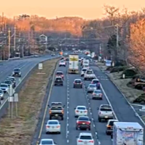 Downed pole and wires close lanes on route 9 in old bridge - photo licensed by shore news network.