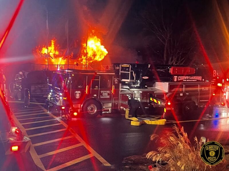 Overnight fire destroys gloucester township apartment leasing office, cause deemed suspicious - photo licensed by shore news network.