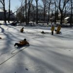 Cherry hill firefighters warn residents about ice safety on lakes as rescue training continues - photo licensed by shore news network.