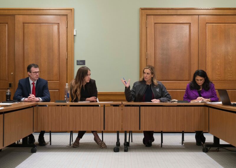 Former Navy Helicopter Pilot Mikie Sherrill Dons New Jersey State Police Jacket Over Blazer to Discuss Snow Storm