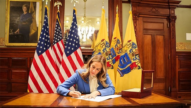Governor mikie sherrill signs six executive orders on first day in office - photo licensed by shore news network.