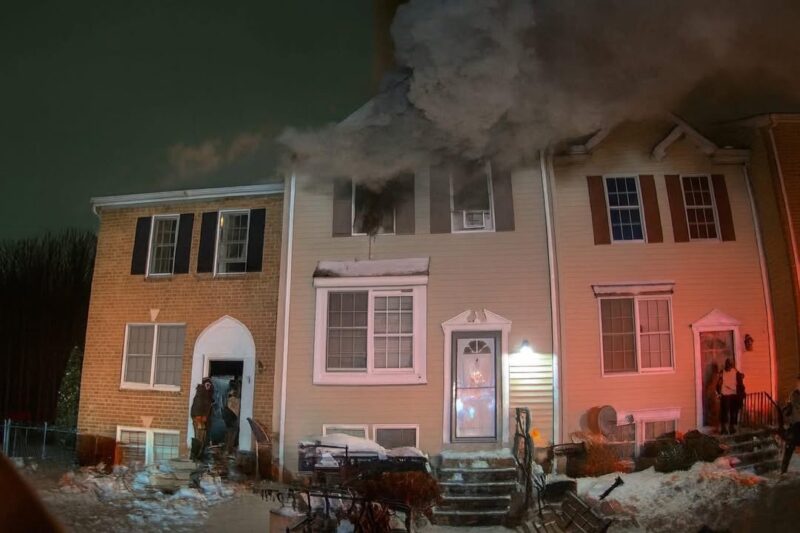 Flames trap mother and baby inside burning maryland home - photo licensed by shore news network.