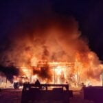 Overnight blaze destroys barn in southampton as firefighters battle flames for hours - photo licensed by shore news network.