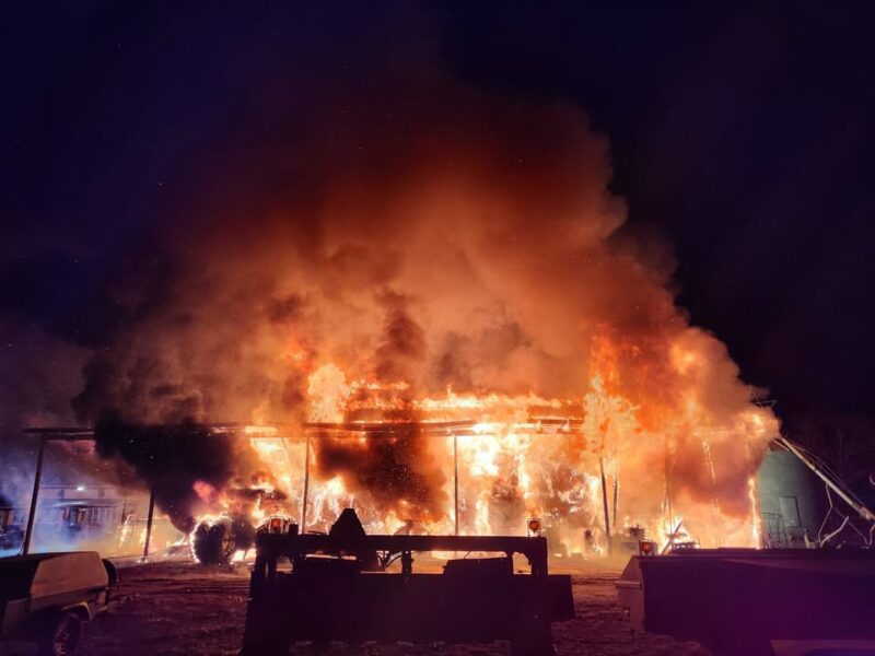 Overnight blaze destroys barn in southampton as firefighters battle flames for hours - photo licensed by shore news network.