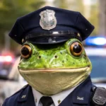 Police officer shapeshifts into frog, according to ai generated department report - photo licensed by shore news network.